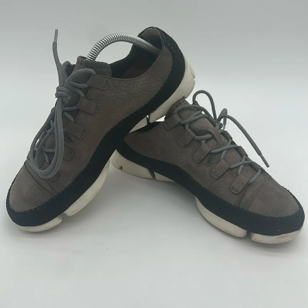 Clarks Men's Original's Trigenic Flex 2 Grey Black Nubuck Shoes Size US 9.5